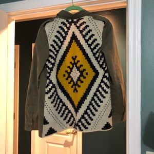 Olive jacket with sweater back